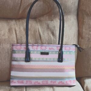 Kate Spade Pink and Blue Striped Women's Bag